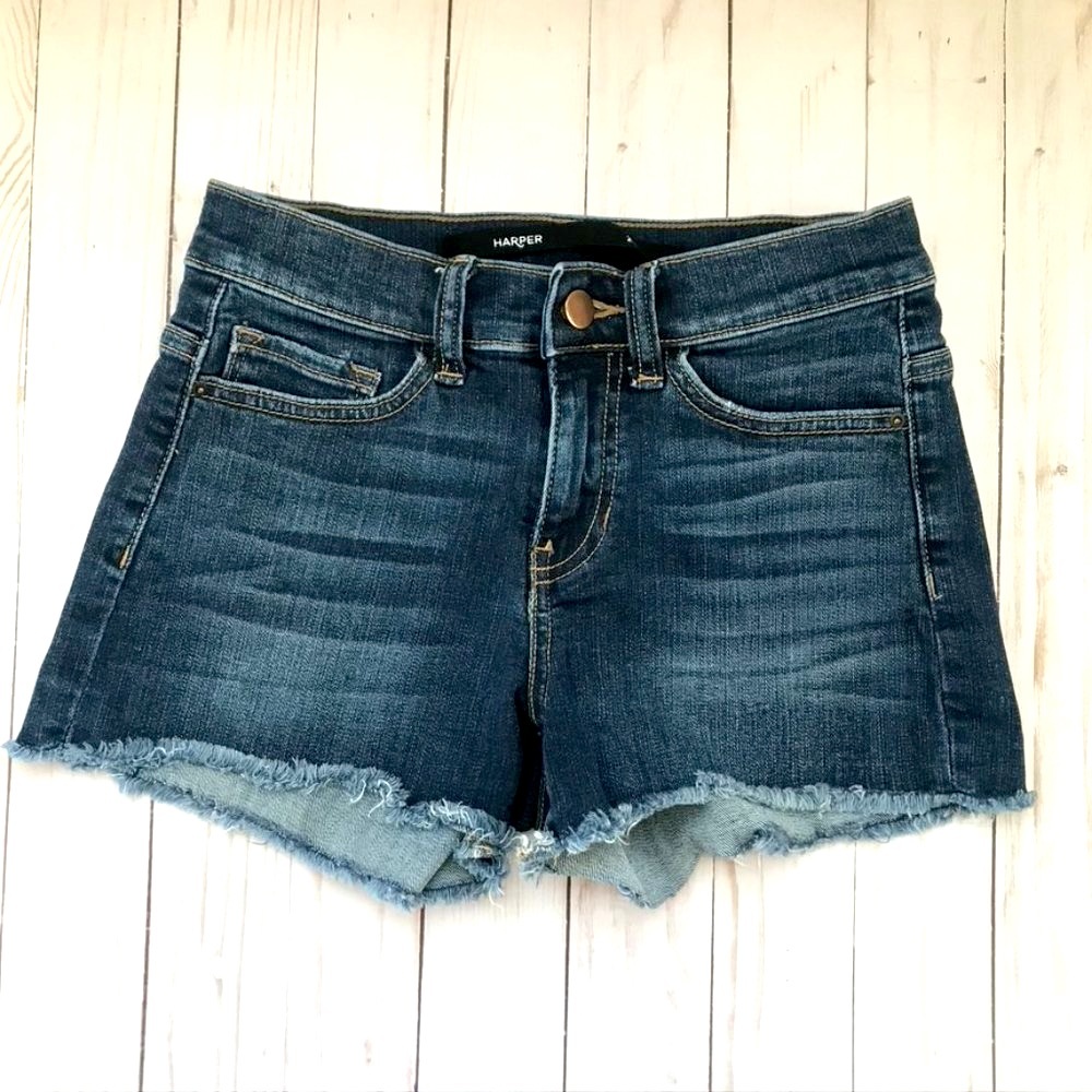 Harper Denim Cutoff Look Denim Shorts W/26"